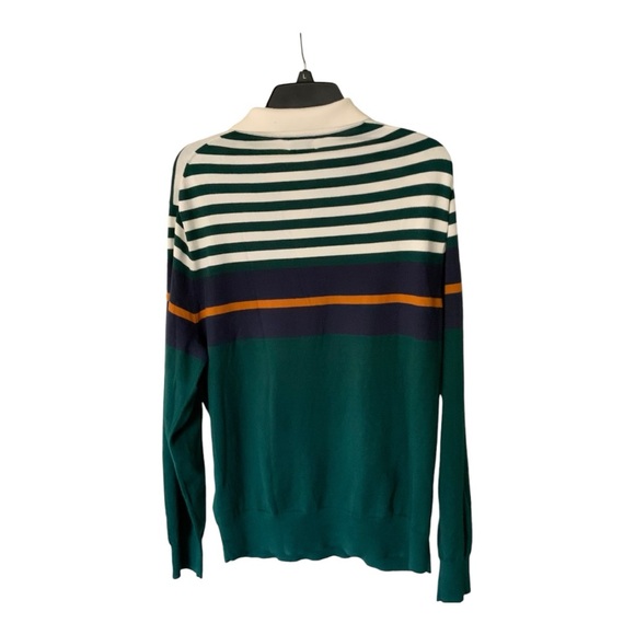NWT J.Crew Heritage cotton sweater-polo in mixed stripe Sz L BS409 - Picture 6 of 13